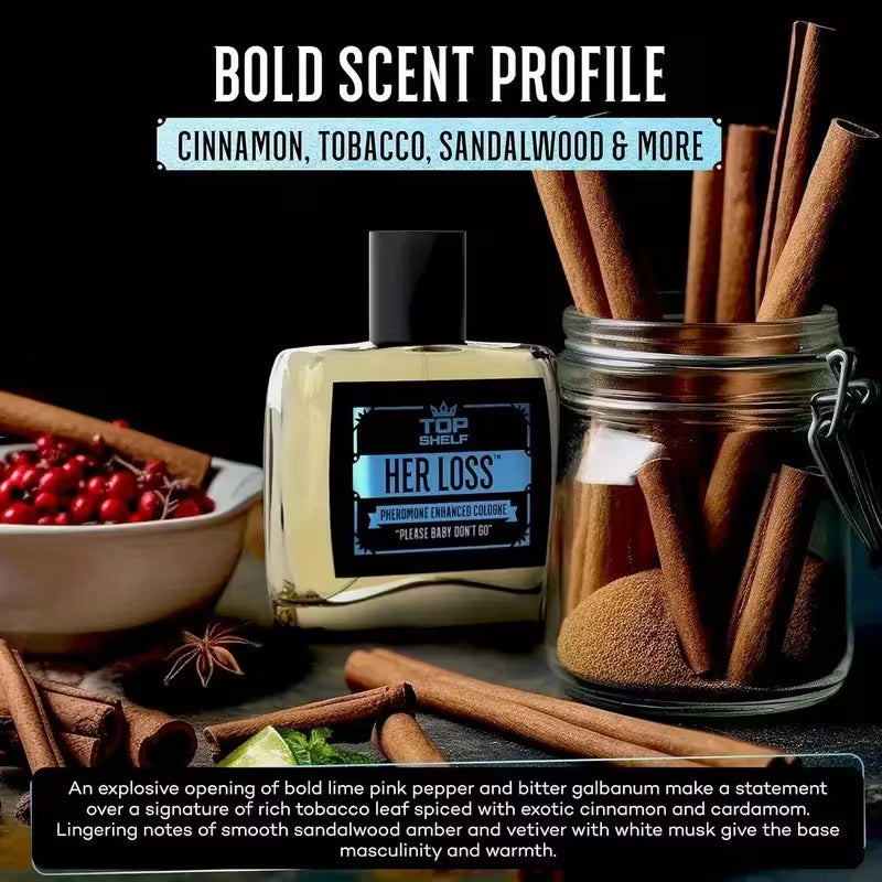 Esencia de Feromonas 'Her Loss' Potencia tu atractivo y confianza en cada interacción.